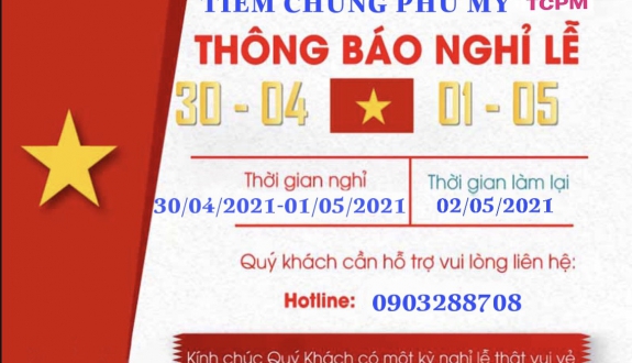 THÔNG BÁO NGHỈ LỄ 30/04-01/05