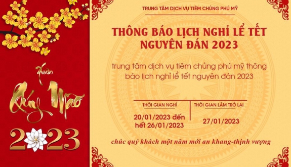 THÔNG BÁO LỊCH NGHỈ LÊ TẾT NGUYÊN ĐÁN 2023